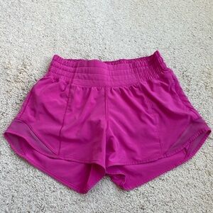 Lululemon sonic pink Hotty Hot high-rise shorts (size 0, 2.5 inseam)